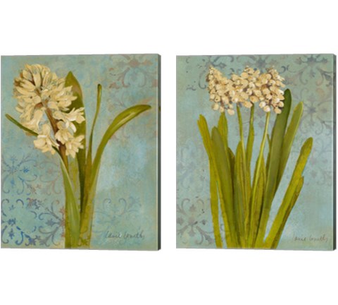 Hyacinth on Teal  2 Piece Canvas Print Set by Lanie Loreth