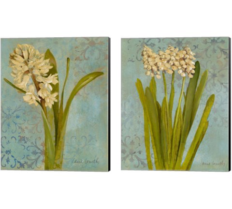 Hyacinth on Teal  2 Piece Canvas Print Set by Lanie Loreth