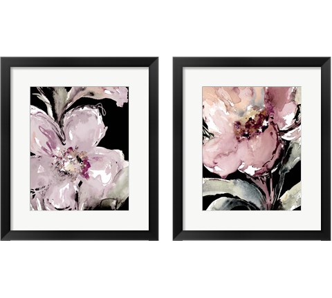 Happy Bloom on Black 2 Piece Framed Art Print Set by Lanie Loreth