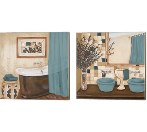 Blue Zen Bath 2 Piece Canvas Print Set by Hakimipour - Ritter