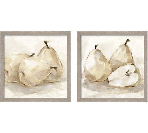 White Pear Study 2 Piece Framed Art Print Set by Ethan Harper