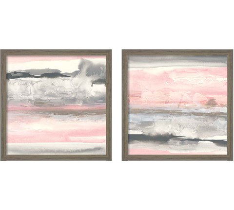 Charcoal and Blush 2 Piece Framed Art Print Set by Chris Paschke