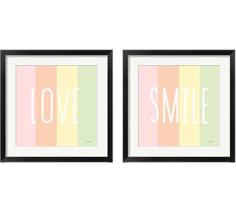 Love Rainbow 2 Piece Framed Art Print Set by Ann Kelle