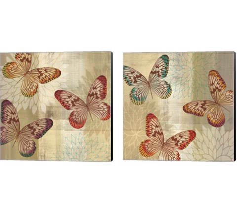 Tropical Butterflies 2 Piece Canvas Print Set by Tandi Venter