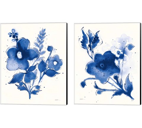 Independent Blooms Blue 2 Piece Canvas Print Set by Shirley Novak