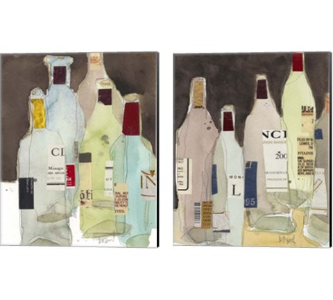 Wines & Spirits 2 Piece Canvas Print Set by Sam Dixon