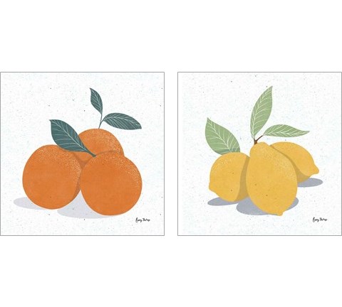 Fruity Cocktails 2 Piece Art Print Set by Becky Thorns