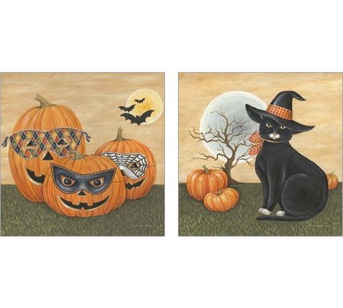 Funny Pumpkins 2 Piece Art Print Set by David Carter Brown