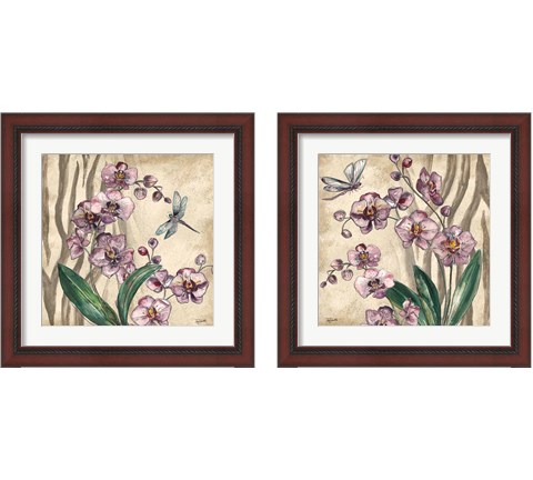 Boho Orchid & Dragonfly 2 Piece Framed Art Print Set by Tre Sorelle Studios