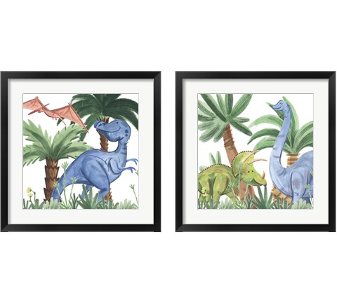 Dino Buddies 2 Piece Framed Art Print Set by Jamie Douglas