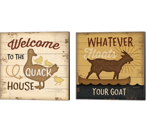 Floats Your Goat 2 Piece Canvas Print Set by Jennifer Pugh