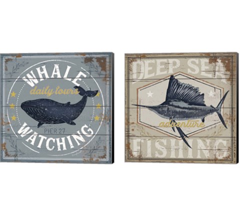 Deep Sea Fishing 2 Piece Canvas Print Set by Jennifer Pugh