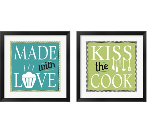 Kiss the Cook 2 Piece Framed Art Print Set by JMB Designs