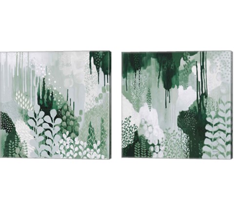 Light Green Forest 2 Piece Canvas Print Set by Kathy Ferguson