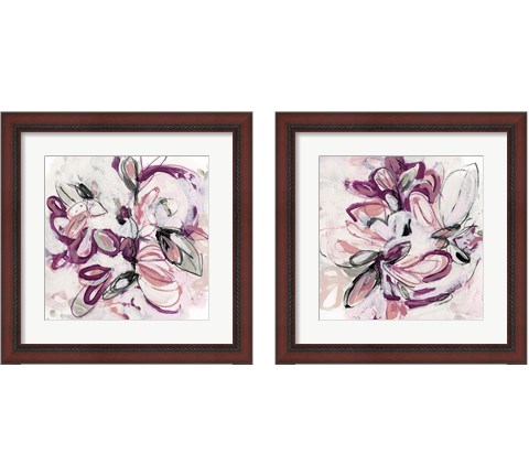 Fuchsia Floral 2 Piece Framed Art Print Set by June Erica Vess