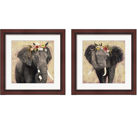 Klimt Elephant 2 Piece Framed Art Print Set by Victoria Barnes