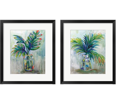 Palm Leaves 2 Piece Framed Art Print Set by Jeanette Vertentes