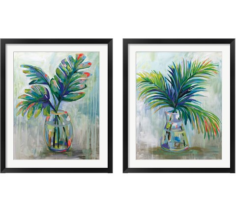 Palm Leaves 2 Piece Framed Art Print Set by Jeanette Vertentes