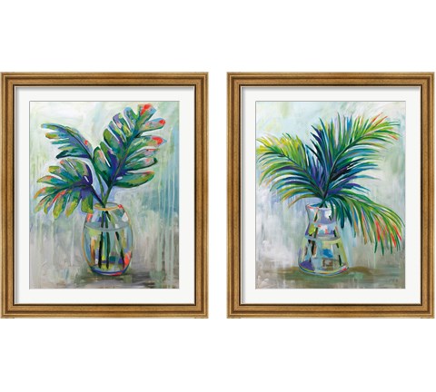 Palm Leaves 2 Piece Framed Art Print Set by Jeanette Vertentes