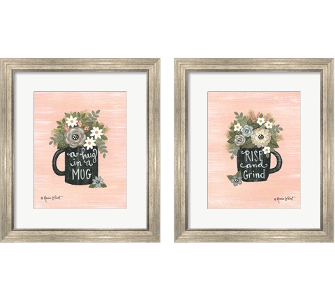 Hug In a Mug & Rise and Grind 2 Piece Framed Art Print Set by Annie Lapoint