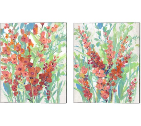 Tropical Summer Blooms 2 Piece Canvas Print Set by Timothy O'Toole