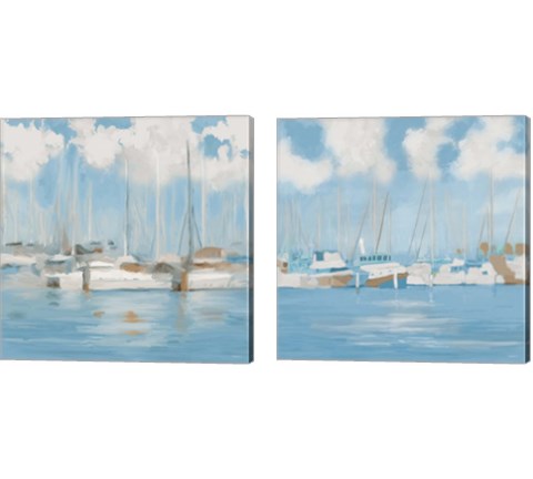 Golf Harbor Boats 2 Piece Canvas Print Set by Dan Meneely
