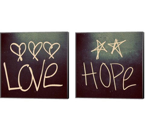Triple Love and Hope 2 Piece Canvas Print Set by Gail Peck