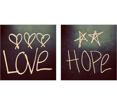 Triple Love and Hope 2 Piece Art Print Set by Gail Peck