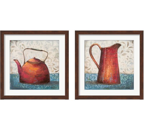 Red Pots 2 Piece Framed Art Print Set by Patricia Pinto