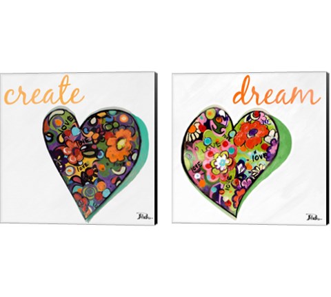 Expressive Heart 2 Piece Canvas Print Set by Patricia Pinto