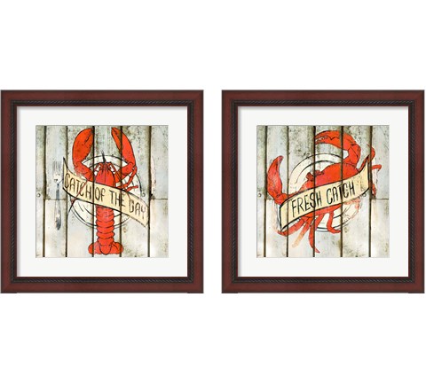 Catch of the Day Square 2 Piece Framed Art Print Set by SD Graphics Studio