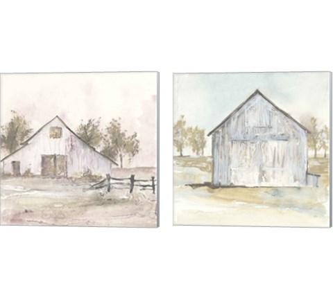 White Barn 2 Piece Canvas Print Set by Chris Paschke