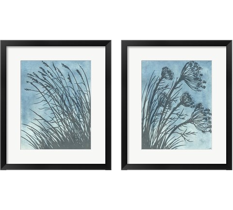 Tall Grasses on Blue 2 Piece Framed Art Print Set by Elizabeth Medley