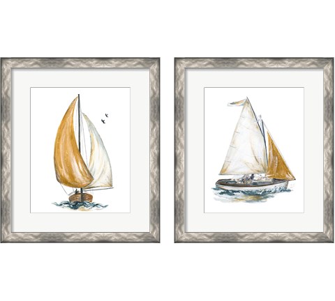 Gold Sail 2 Piece Framed Art Print Set by Patricia Pinto
