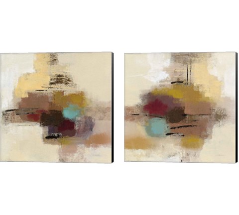 Morello Cherry Abstract 2 Piece Canvas Print Set by Silvia Vassileva