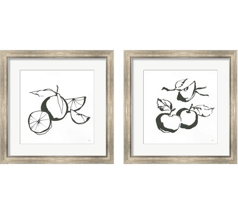 Black & White Fruit 2 Piece Framed Art Print Set by Chris Paschke