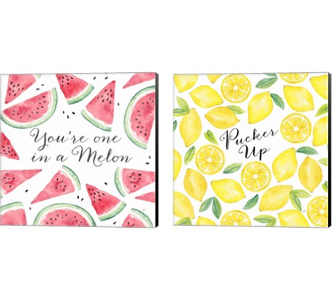 Fresh Fruit Sentiment 2 Piece Canvas Print Set by Cynthia Coulter