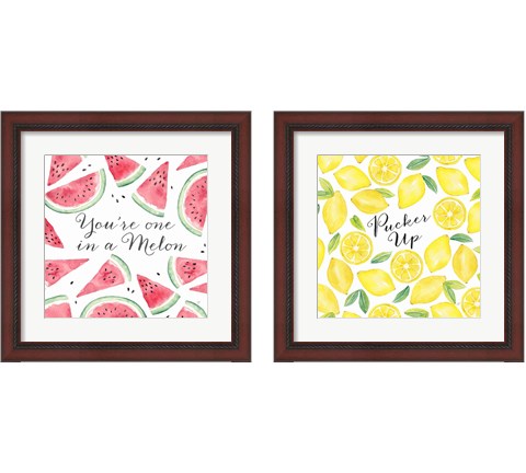 Fresh Fruit Sentiment 2 Piece Framed Art Print Set by Cynthia Coulter