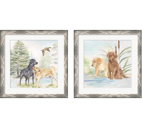 Woodland Dogs 2 Piece Framed Art Print Set by Cynthia Coulter