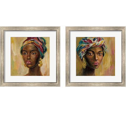 African Face 2 Piece Framed Art Print Set by Silvia Vassileva
