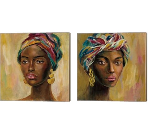 African Face 2 Piece Canvas Print Set by Silvia Vassileva