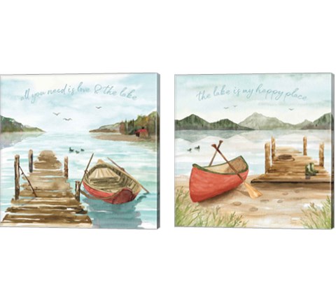 Lake Love 2 Piece Canvas Print Set by Dina June