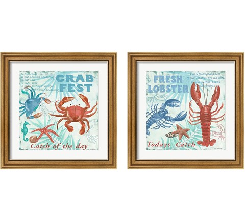 Crab Fest 2 Piece Framed Art Print Set by Anita Phillips