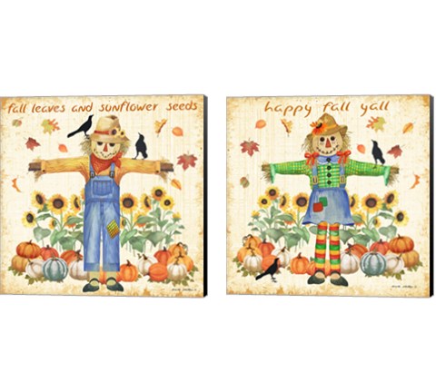 Happy Fall 2 Piece Canvas Print Set by Anita Phillips