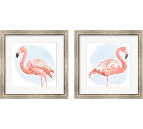Tropical Flamingo 2 Piece Framed Art Print Set by Bannarot