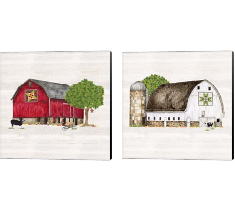 Spring & Summer Barn Quilt 2 Piece Canvas Print Set by Tara Reed