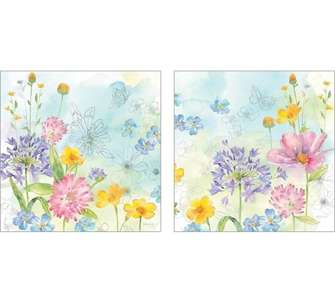 Wildflower Mix 2 Piece Art Print Set by Cynthia Coulter