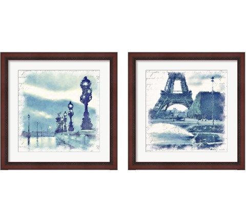 Paris in Blue 2 Piece Framed Art Print Set by Noah Bay