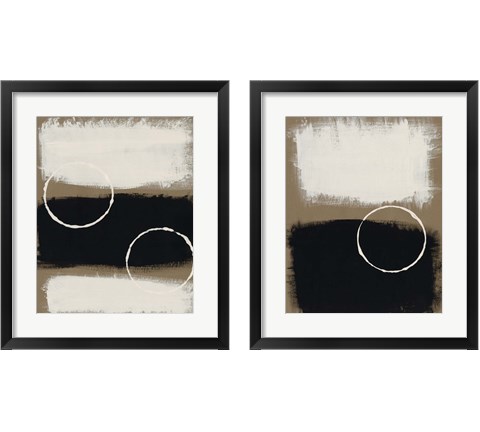 Neutral Rings 2 Piece Framed Art Print Set by Regina Moore