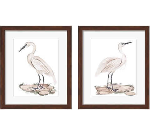 A White Heron 2 Piece Framed Art Print Set by Melissa Wang